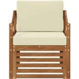  Set vanjskih sofa s jastukom Prirodna 67 x 63 x 73 cm - Prirodna boja i krem Nagnuto | shoptok.hr
