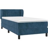 Box spring krevet s madracem tamnoplavi 90x200 cm baršunasti | shoptok.hr