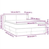 vidaXL Box Spring postelja z vzmetnico Temno siva 140x220 cm Velvet | Shoptok.si