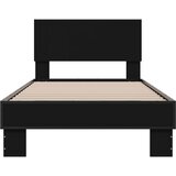  Okvir za krevet crni 75 x 190 cm od konstruiranog drvo i metal | shoptok.hr