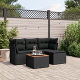 Maison Chic Seti vrtnega pohištva - Vrtna garnitura - Vrtni pohištvo set 5-delna z blazinami črn poli ratan, (21817113) | Shoptok.si