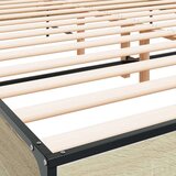  Posteljni okvir sonoma hrast 180x200 cm inž. les in kovina | Shoptok.si