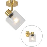 QAZQA Art Deco stropni reflektor v zlati barvi z nastavljivim steklom - Laura | Shoptok.si