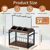 SIMAIXING 2-nadstropno stojalo za skodelice z 15 kavlji in predali | Shoptok.si