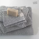 Linen Tales Svetlo siva brisača 100x140 cm Honeycomb – Linen Tales