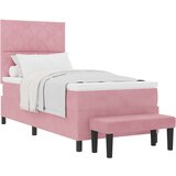 Box Postelja z vzmetnico z vzmetnico Roza 100 x 200 cm Žamet, (5000126896) | Shoptok.si