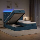  Krevet od pjene s madracem i LED-om Tamno plava 200 x 200 cm | shoptok.hr