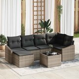  Vrtni set za objed s jastukom s pohranom 7 pcs Siva Crna | shoptok.hr