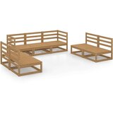  Vrtna sedežna garnitura 7-delna medeno rjava trdna borovina, (20975321) | Shoptok.si