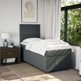 vidaXL Box spring postelja z vzmetnico temno siva 90x200 cm blago | Shoptok.si