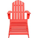  Vrtna stolica Adirondack s otomanom od masivne jelovine crvena | shoptok.hr