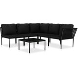  6-dijelna vrtna garnitura s jastucima crna PVC | shoptok.hr