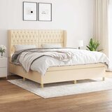 Krevet s oprugama i madracem krem 180x200 cm od tkanine | shoptok.hr