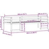 vidaXL Okvir za dječji krevet bijeli 80 x 200 cm od masivne borovine | shoptok.hr
