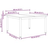  Stolić za kavu Siva Sonoma 80 x 80 x 45 cm Konstruirano drvo | shoptok.hr