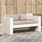Maison Chic Vrtni kavč - Zunanji kavč dvosed bel 134x60x62 cm trdna borovina, (22041752) | Shoptok.si