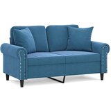 Dvosjed s ukrasnim jastucima plavi 120 cm baršunasti | shoptok.hr