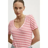 Marc O'Polo Bombažna kratka majica ženska, roza barva, 404219651293