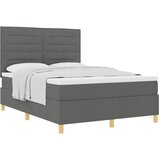 vidaXL Postelja s vzmetnico Temno siva 140x190 cm Tkanina, (22052322) | Shoptok.si