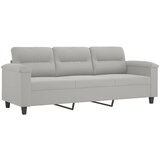  3-dijelni set sofa s jastucima svjetlosivi od mikrovlakana | Eponuda.com
