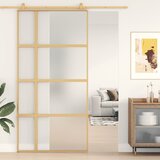 vidaXL Drsna vrata zlata 102,5x205 cm mat ESG steklo in aluminij Cene