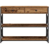  Konsolna miza Staro les 100x28x75 cm Izpopolnjeno les in jeklo, (22008760) | Shoptok.si