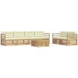 vidaXL Zunanja garnitura za sedenje 7 pcs Bela in krem Poliester, (5000280796) | Shoptok.si