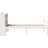  Krevet s regalom za knjige bez madraca bijeli 90x200cm borovina - Bijela 90 x 200 cm | shoptok.hr
