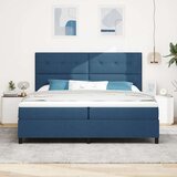  postelja s škatlastim vzmetenjem z vzmetnico modra 200x200 cm tkanina, (22082832) | Shoptok.si