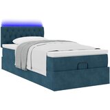  Otomanski krevet s madracem i LED tamnoplavi 80x200cm baršun | shoptok.hr
