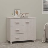 vidaXL komoda bela 90x40x80 cm trdna borovina Cene
