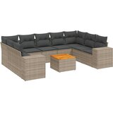  10-dijelni set vrtnih sofa od poliratana s jastucima sivi | shoptok.hr