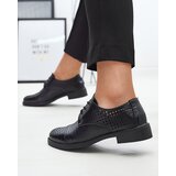 Resti Openwork black women's eco leather half shoes Azedvo- Footwear | Shoptok.si