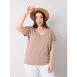 BASIC Feel Good T-shirt-RV-TS-6305.22P-dark beige | Shoptok.si