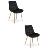  BERA stolica - crni baršun / noge od hrasta x 2 | shoptok.hr