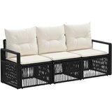 vidaXL Vrtna sedežna garnitura 3 pcs Črna poli ratan, (5000272392) | Shoptok.si