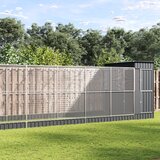 vidaXL Voliera s podaljškom srebrna 1244x203x216 cm jeklo | Shoptok.si