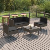 Maison Chic Seti vrtnega pohištva - Vrtna garnitura - Vrtni pohištvo set 5-delna z blazinami poli ratan siva, (21819171) | Shoptok.si