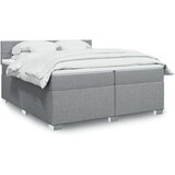  Krevet s oprugama i madracem svjetlosivi 200 x 200cm od tkanine | shoptok.hr
