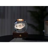 Gingko tamno smeđa led stolna lampa od punog oraha s mogućnosti zatamnjivanja sa staklenim sjenilom (visina 12 cm) amber – | shoptok.hr