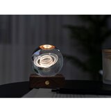Gingko Temno rjava LED zatemnitvena namizna svetilka iz masivnega oreha s steklenim senčilom (višina 12 cm) Amber – | Shoptok.si