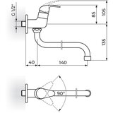 Rosan jednoručna slavina - ventil za hladnu vodu, ceni izliv 140mm Perla JP523014 | ePonuda.com