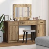3 komada Set toaletnog stolića s LED osvjetljenjem od konstruiranog drveta | shoptok.hr