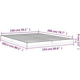  Okvir kreveta 150 x 200 cm veliki bračni od masivne borovine | shoptok.hr