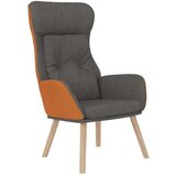  Stolica za opuštanje i tabure umjetna koža i tkanina tamnosiva | shoptok.hr