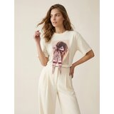 Sinsay Pamučna majica s ukrasnom mašnom | shoptok.hr