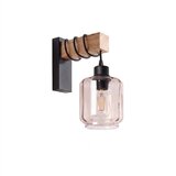Brilagi Zidno svetlo WOOD GLASS 1xE27/60W/230V borovina/crna/dimljeno bež | Eponuda.com
