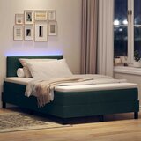  LED Box Spring Krevet Tamnozelena 120 x 190 cm Baršun | shoptok.hr