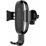 Baseus gravitacijsko držalo za avto z induktivnim Qi polnilcem (črno) | Shoptok.si