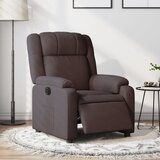 vidaXL električni naslanjač temno rjavo blago | Shoptok.si
